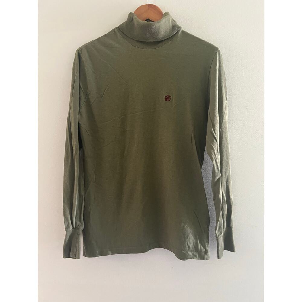 Vintage Chaps Ralph Lauren Men's Cotton Turtleneck Army Green Red Medium JL